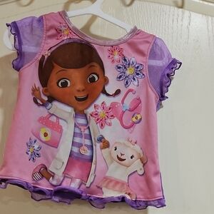 Disney Pink and Purple Character Pajama Top